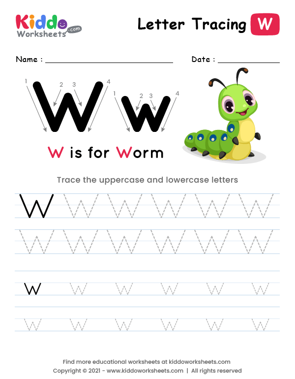 Numbers and Counting worksheet for Pre-K Worksheet featuring the letter W for Pre-K students to practice writing and identifying. Get Ready for Reading: All About the Letter W worksheet for early learning.