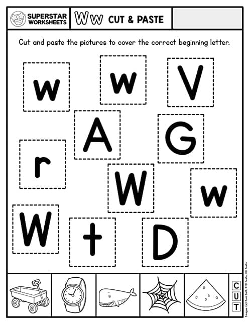 Get Ready for Reading: All About the Letter W worksheet for early learners Worksheet featuring the letter W for Pre-K students to practice writing and identification