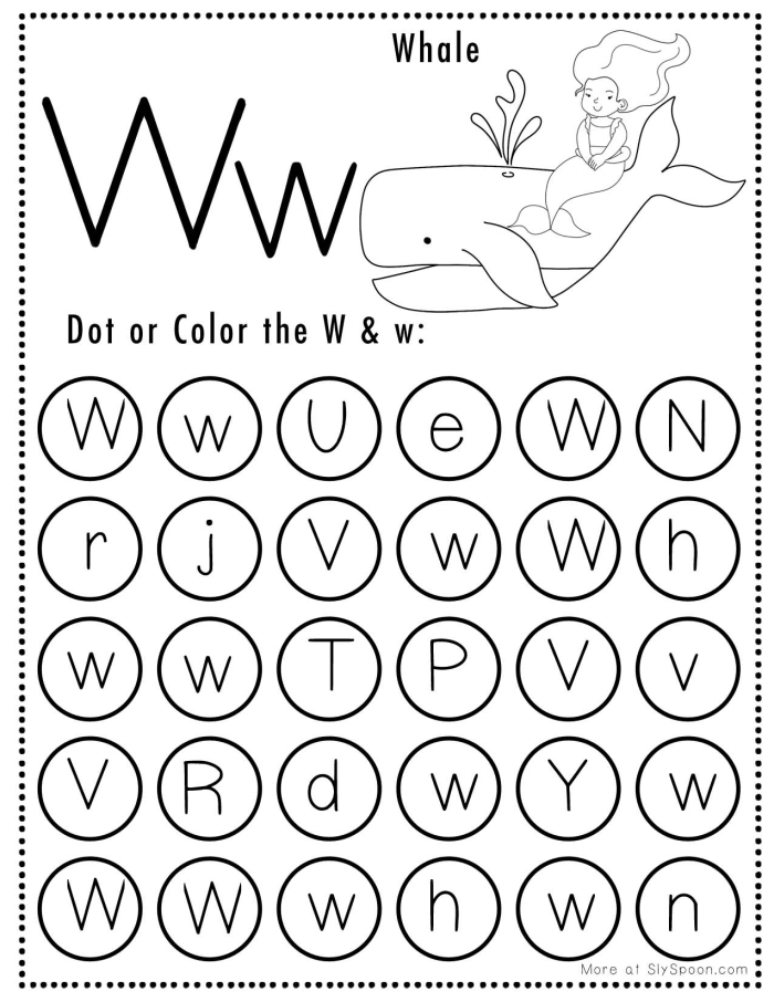 Get Ready for Reading: All About the Letter W worksheet for numbers and counting Worksheet featuring the letter W for Pre-K learners to practice writing and identification