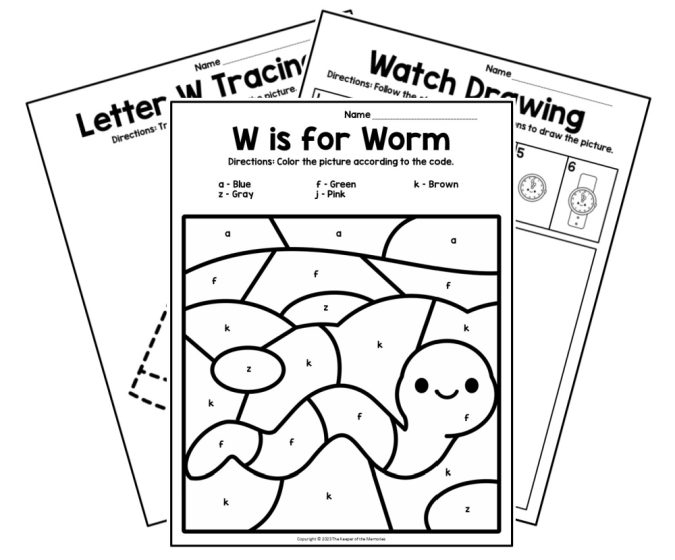 Get Ready for Reading: All About the Letter W worksheet for numbers and counting Worksheet for practicing the letter W with fun writing activities for Pre-K learners