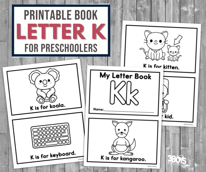 Worksheet for identifying words that begin with the letter K for young learners