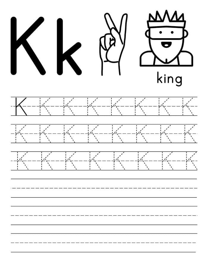 A fun worksheet for preschoolers to discover words beginning with the letter K