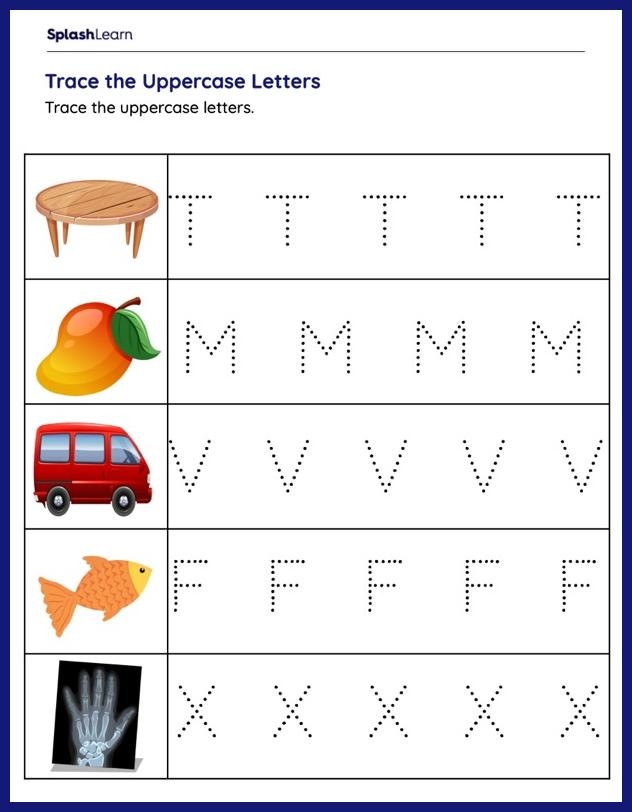 Kids practicing tracing the letter X on a fun Pre-K worksheet