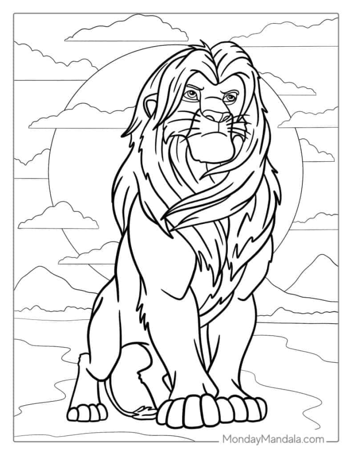 Color by Number Lion Activity for Preschool Math and Fine Motor Skills A cute lion face divided into sections labeled with numbers 1-10 for children to color by number