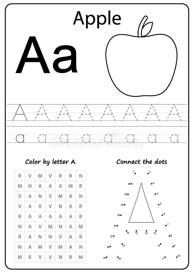 Pre-K handwriting worksheet for letter a formation number 7 Lowercase letter a writing practice worksheet for Pre-K students