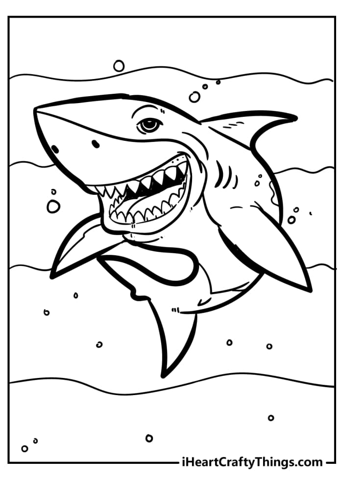 Engaging Mako Shark coloring activity for Pre-K students Coloring worksheet featuring a mako shark for young learners