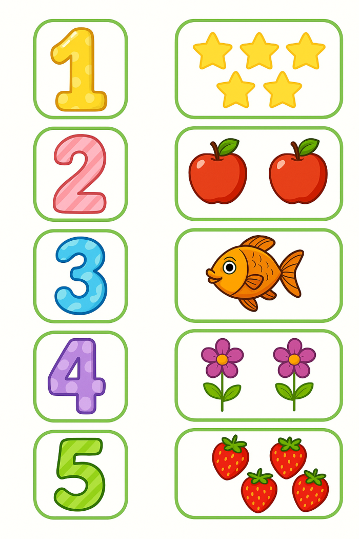 Matching Numbers One More Worksheet Number 25 Pre-K student completing a math worksheet about matching numbers by adding one more