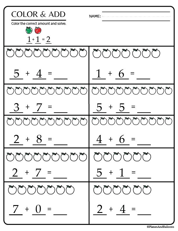 Matching Numbers One More Addition Practice Activity for Pre-K Students A kindergarten math worksheet showing numbers with visual objects to help students practice adding one more