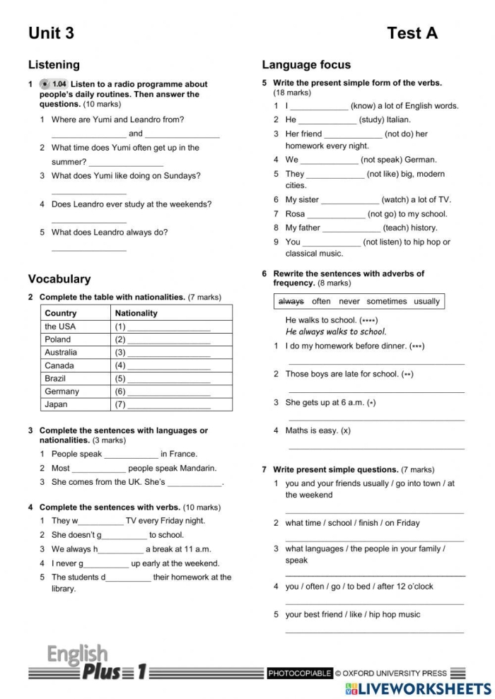 Reading worksheet for Pre-K Understanding Plus One Assessment worksheet for Pre-K