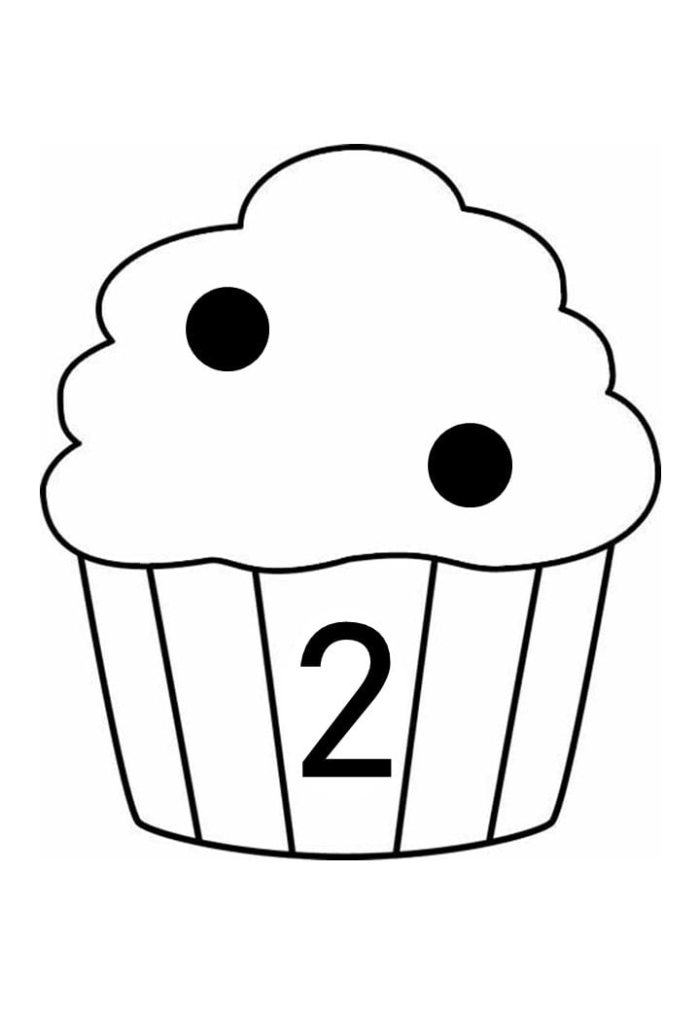 Colorful Counting Cupcakes worksheet for Pre-K children to practice addition