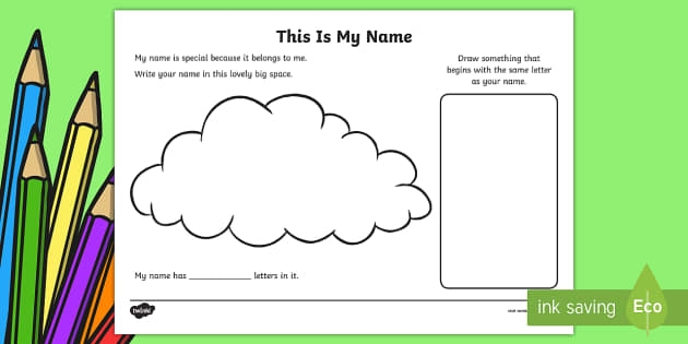 Pre-K student practicing writing their name on an assessment worksheet with dotted letter guides