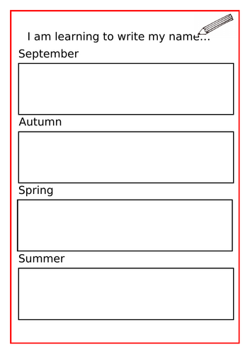 Pre-K student practicing writing their name on a name writing assessment worksheet