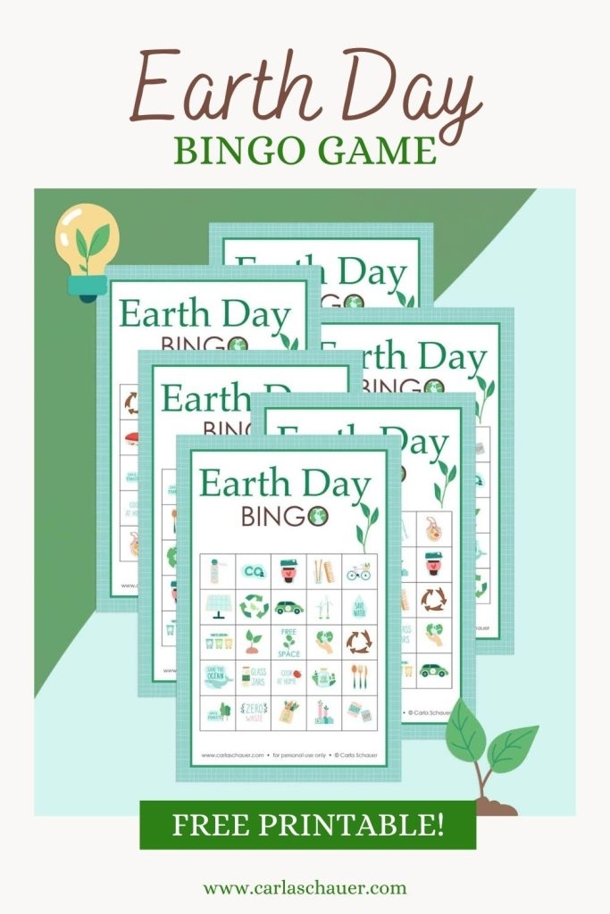 Earth Day Bingo Board worksheet for Pre-K students featuring fun nature-themed activities
