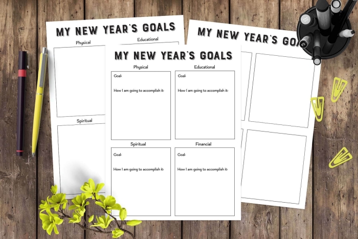 Three Goals for the New Year worksheet for young learners Worksheet for identifying New Year goals through drawing and writing for Pre-K children