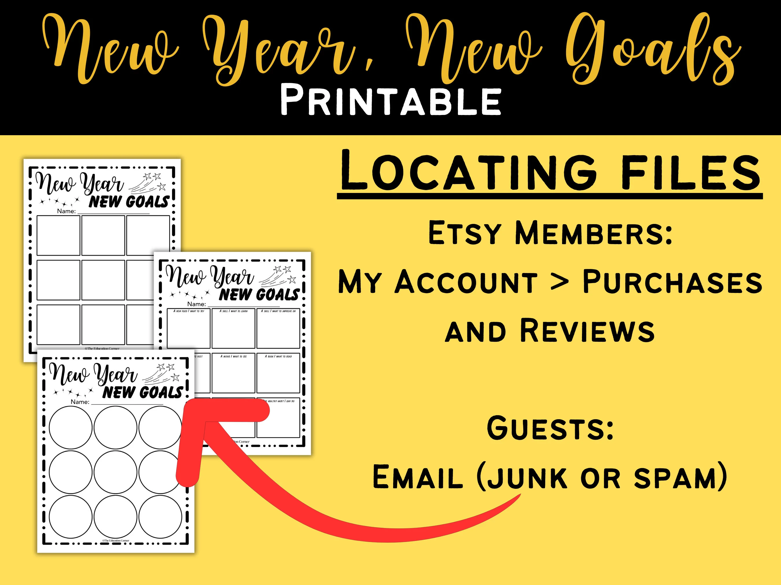 Three Goals for the New Year worksheet for early learning and creativity Worksheet for identifying New Year goals through drawings and writing activities for Pre-K children