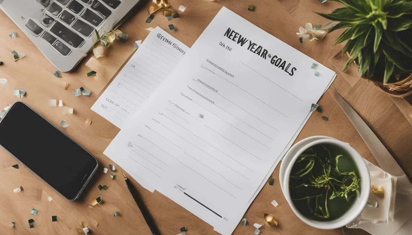 Three Goals for the New Year worksheet for young learners Worksheet for setting New Year goals with drawings and writing for Pre-K children