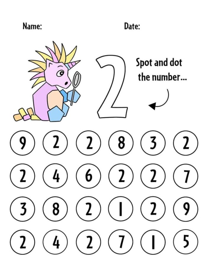 Number Identification Check-In worksheet for Pre-K students focusing on numbers 0-10