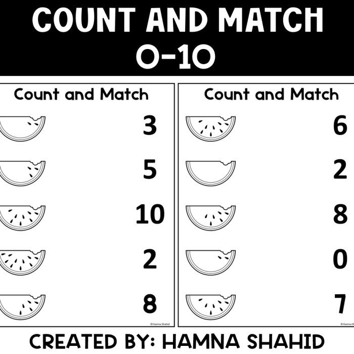 Matching Numbers One More Worksheet Number 9 Pre-K student working on a Matching Numbers One More math worksheet
