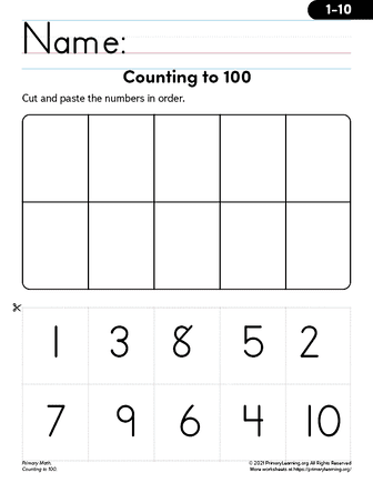 Ordering Numbers to 10 Worksheet Page 4 Pre-K worksheet with dots and numbers to help children practice ordering numbers to 10