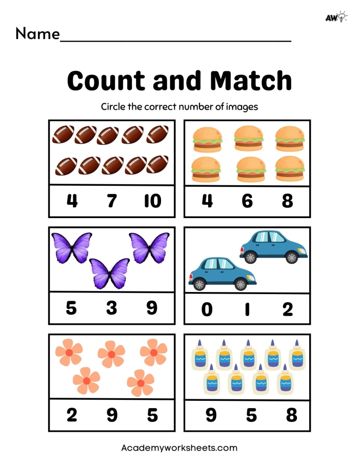 Kindergarten Addition Practice One More Worksheet Three Pre-K student working on a Matching Numbers One More addition worksheet