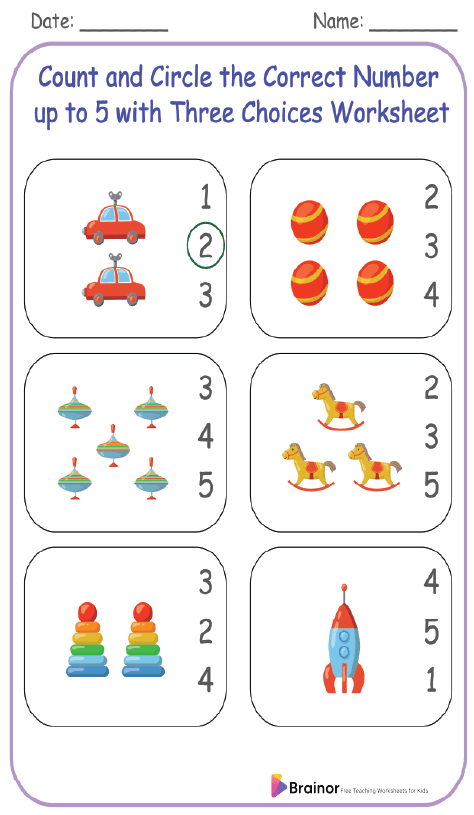 Worksheet featuring a "Circle the Number" activity for Pre-K students focusing on numbers 0-10