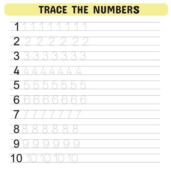 Number Writing Assessment worksheet for Pre-K students to practice writing numbers up to 10