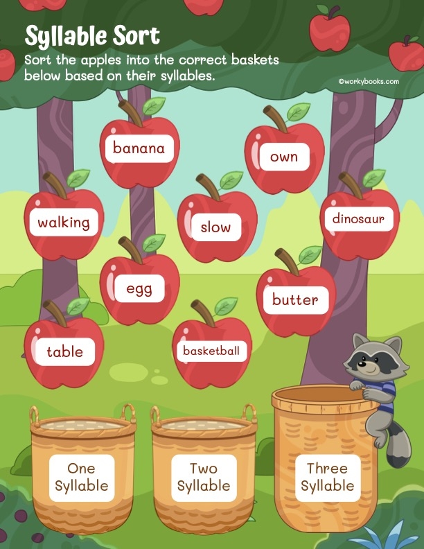 Pre-K word search worksheet featuring simple one syllable vocabulary patterns for early readers