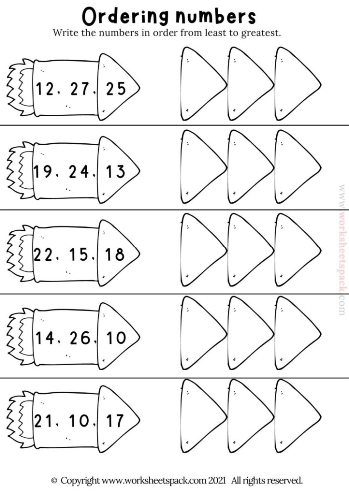 Ordering Numbers to 10 Counting Practice Worksheet for Pre-K Students Pre-K worksheet featuring dots and numbers for practicing the order of integers up to 10