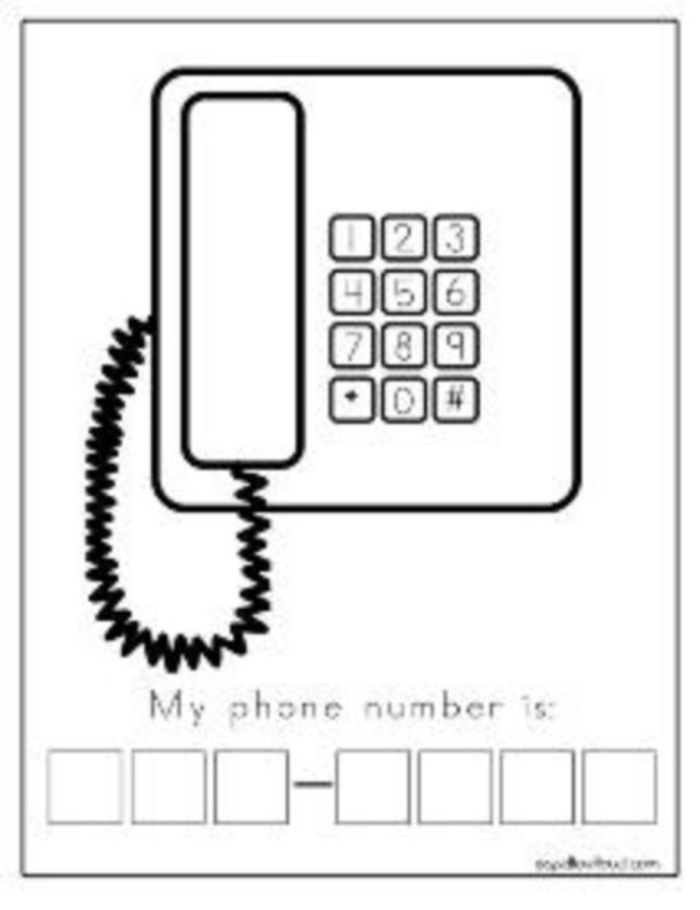 Cute My Phone Number worksheet template for young learners to practice reciting their phone number. Engaging activity for Pre-K students to learn an important personal detail.