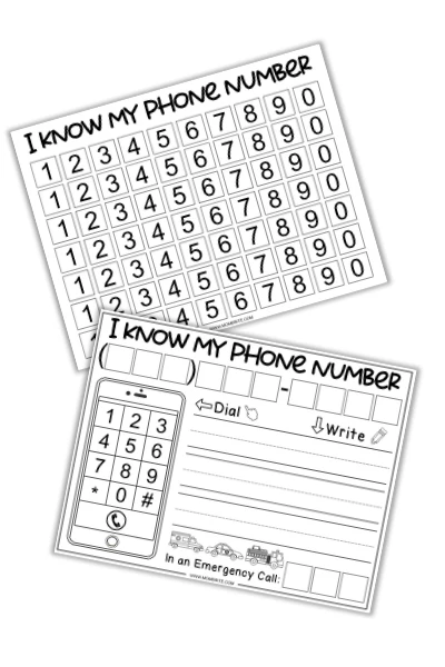 Cute worksheet for teaching young learners how to recite their phone number