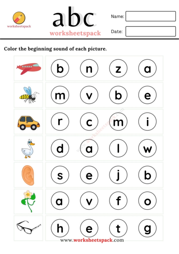 Kids engaging in a coloring activity focusing on the beginning sounds of F and M with a monkey and a fox. Fun phonics worksheet for Pre-K students learning about initial sounds.