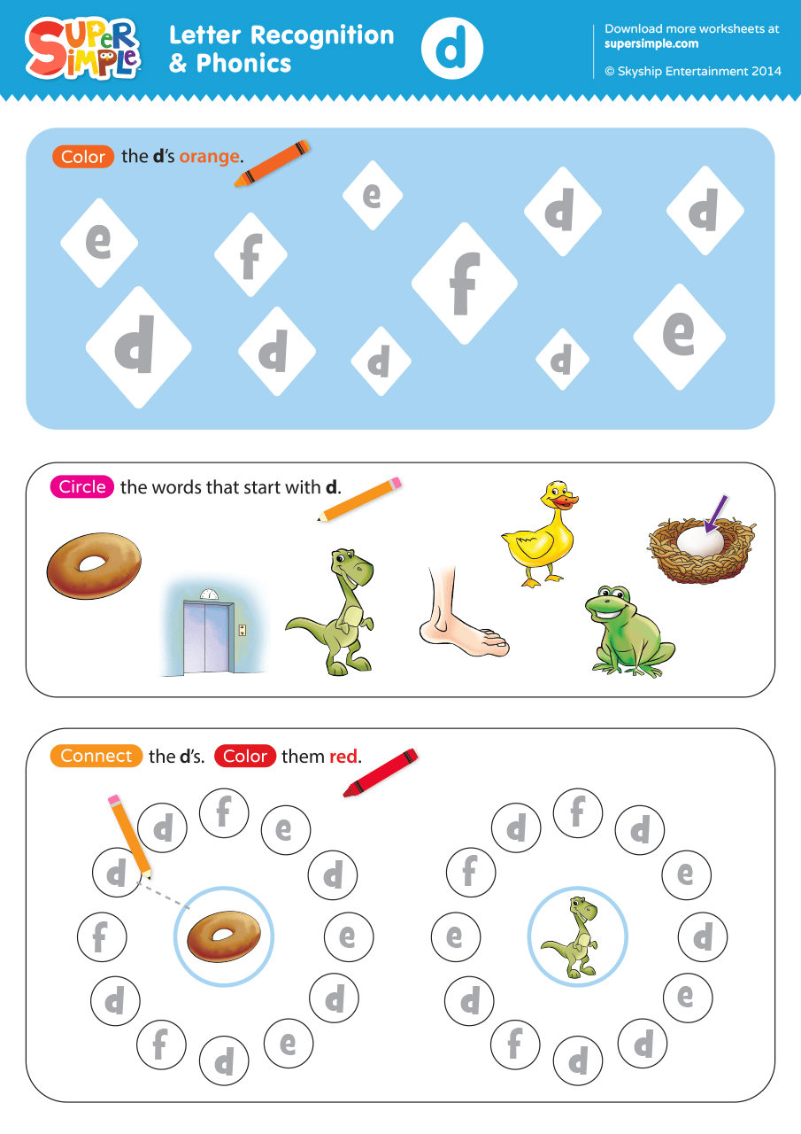 Pre-K phonics worksheet for identifying words and objects that start with the letter F