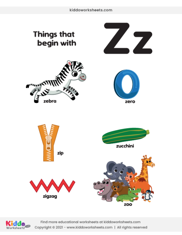 Pre-K phonics worksheet featuring various objects for children to identify that begin with the letter I