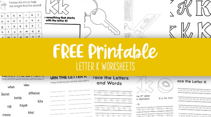 Worksheet featuring items that begin with the letter K for phonics practice
