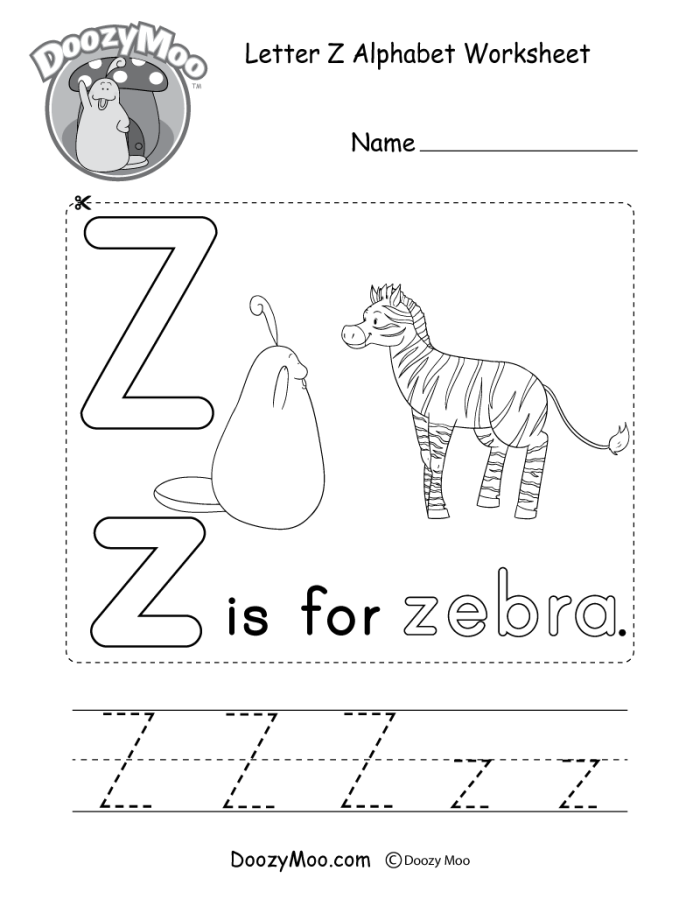 Worksheet showcasing items that begin with the letter Z for phonics practice in Pre-K. Fun activities that encourage kids to explore words that start with Z.