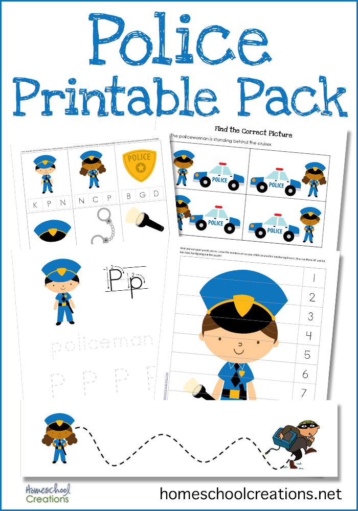 Geometric Shapes Police Hat and Badge Coloring Worksheet for Preschoolers 15 Pre-K worksheet featuring a printable police officer hat and badge outline for coloring