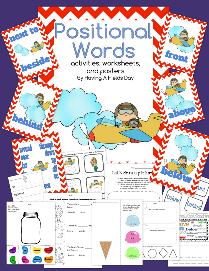 Positional Words Worksheet 19 Pre-K Patterns Activity Pre-K printable worksheet for practicing spatial prepositions and positional vocabulary