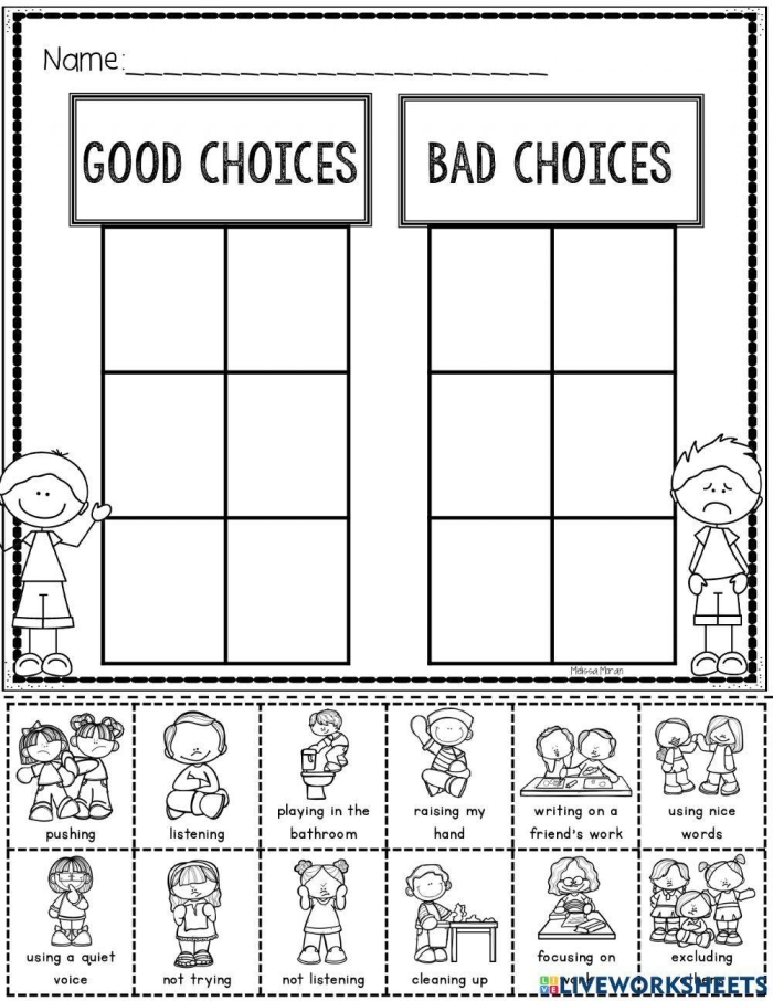 Colorful pre-K good choices reward chart with star stickers and smiley face icons for tracking positive behaviors at home