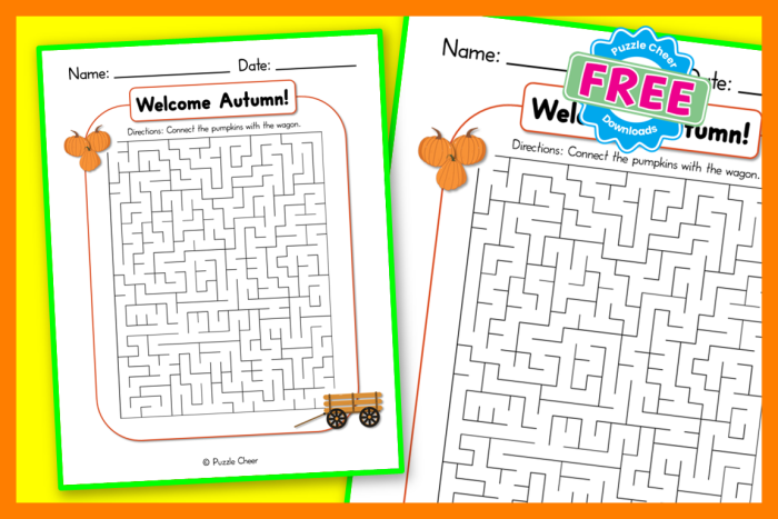 Colorful pumpkin maze worksheet for Pre-K children to explore