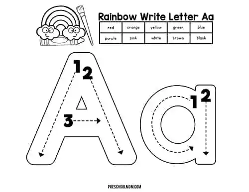 Rainbow Letters! Practice Writing Uppercase Letters worksheet for Pre-K