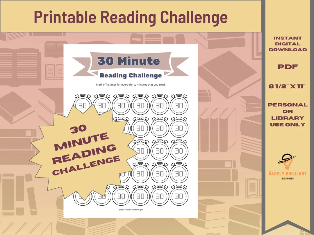 Pre-K students participating in the 30-day reading challenge with a printable tracking worksheet