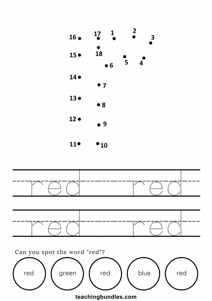 Engaging project to help children explore the color red in a fun way Color Red worksheet featuring apple illustrations for young learners