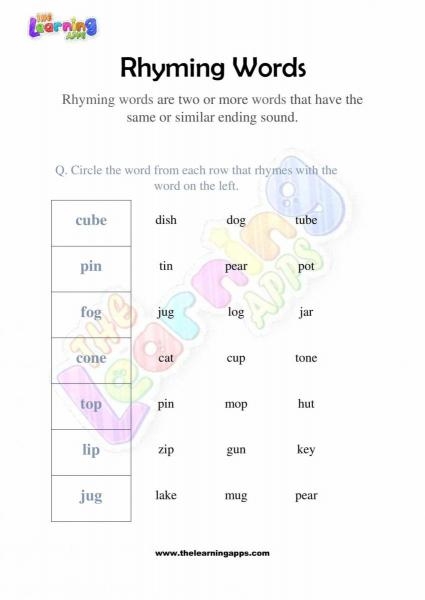 Rhyming Words Game 3 worksheet for Pre-K students featuring a maze of rhyming words