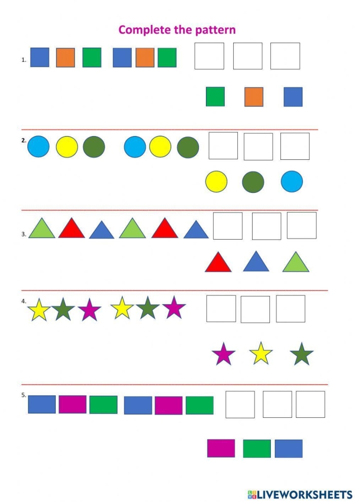Engaging Shape Line Patterns worksheet for Pre-K students Worksheet featuring shape line patterns for preschool math practice
