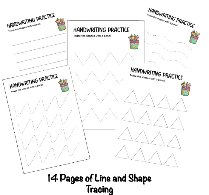 Engaging Shape Line Patterns Worksheet for Pre-K Learners Worksheet featuring shape line patterns for preschool math practice