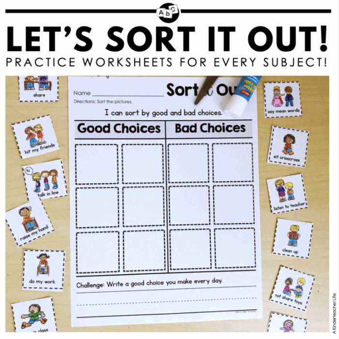 Sort It Out shape and color categorization worksheet for preschool students Pre-K assessment worksheet featuring shapes and colors for sorting practice
