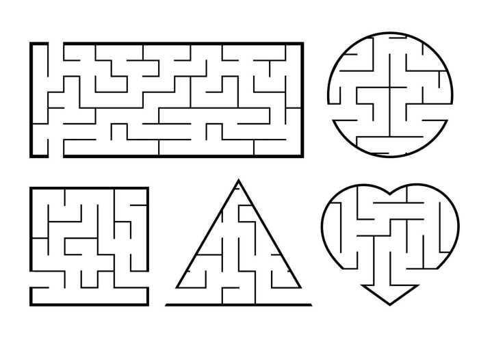 Shapes Maze worksheet for Pre-K students to enhance shape recognition skills Astronaut navigating a shapes maze with stars to identify different shapes