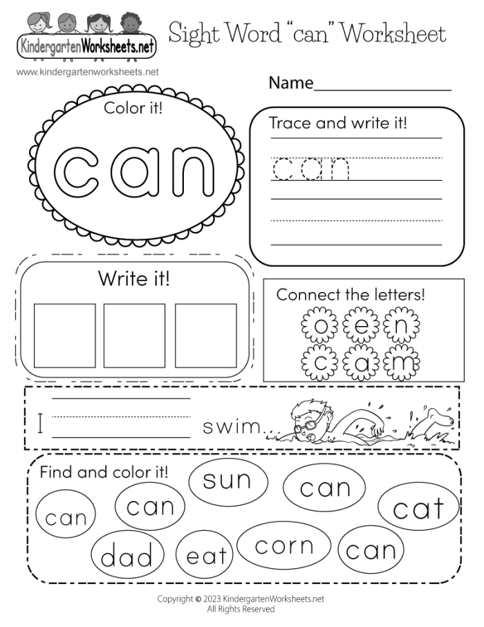 Interactive worksheet for teaching the sight word "Go" to Pre-K students