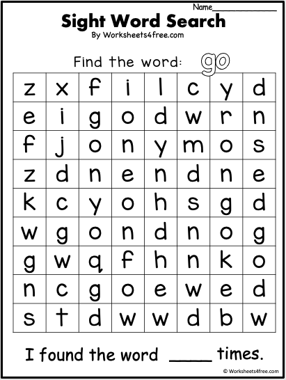 Pre-K student working on a Spruce Up the Sight Word Go worksheet activity