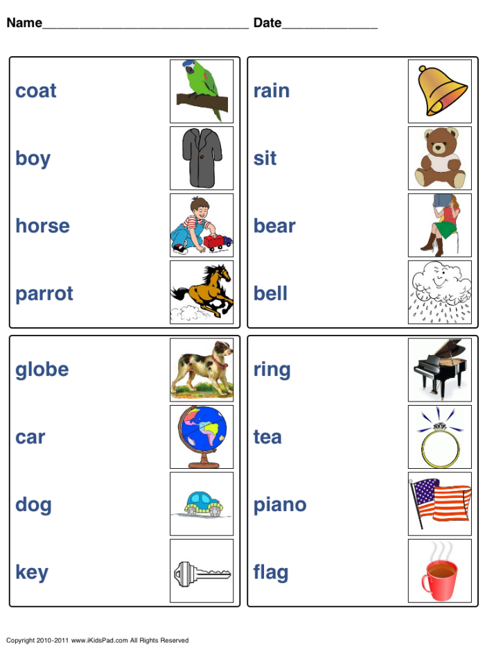 Matching Words Activity 13 - Find the Same Sight Words Pattern Game Pre-K students matching identical sight words on a colorful pattern worksheet for early literacy skills